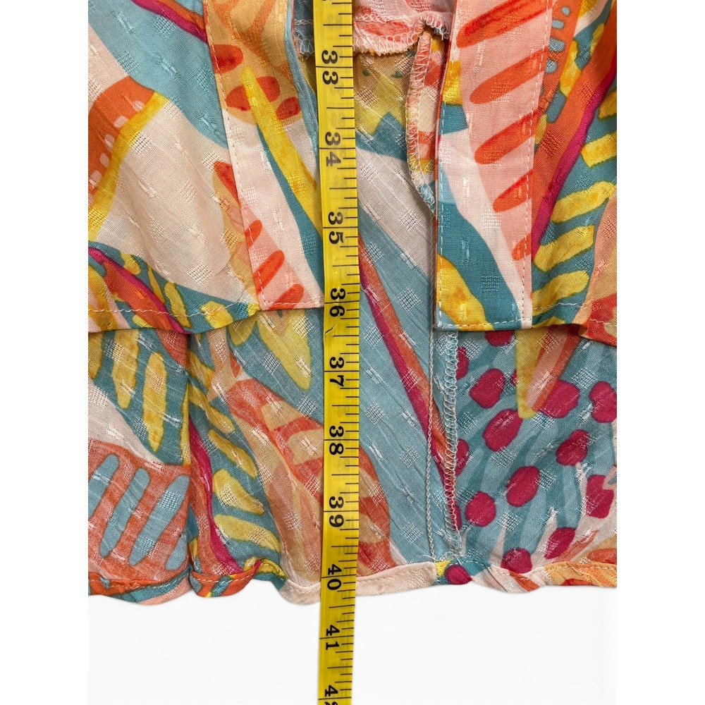 Christian Siriano Tropical Floral Smocked Button Front High Low Maxi Skirt M - Picture 12 of 16